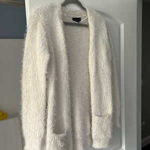 Cream fuzzy cardigan